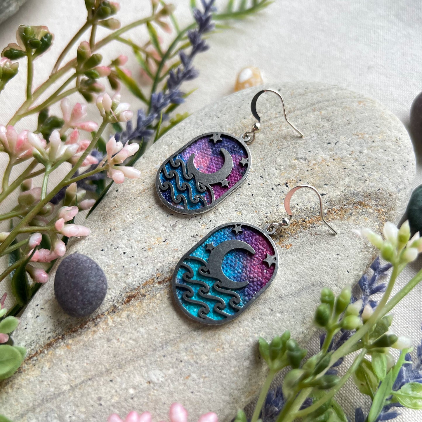 Moon and Sea Earrings