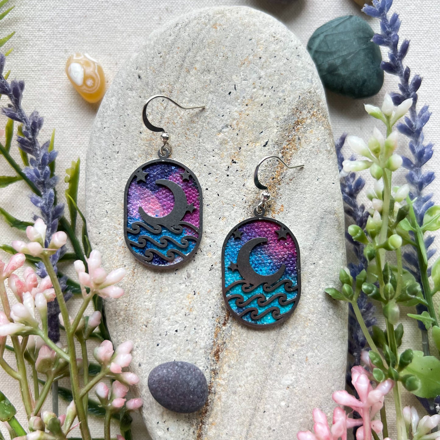 Moon and Sea Earrings