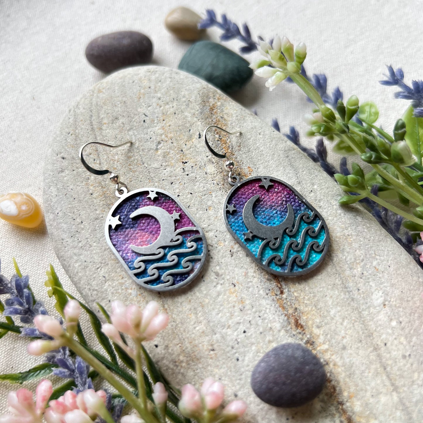 Moon and Sea Earrings