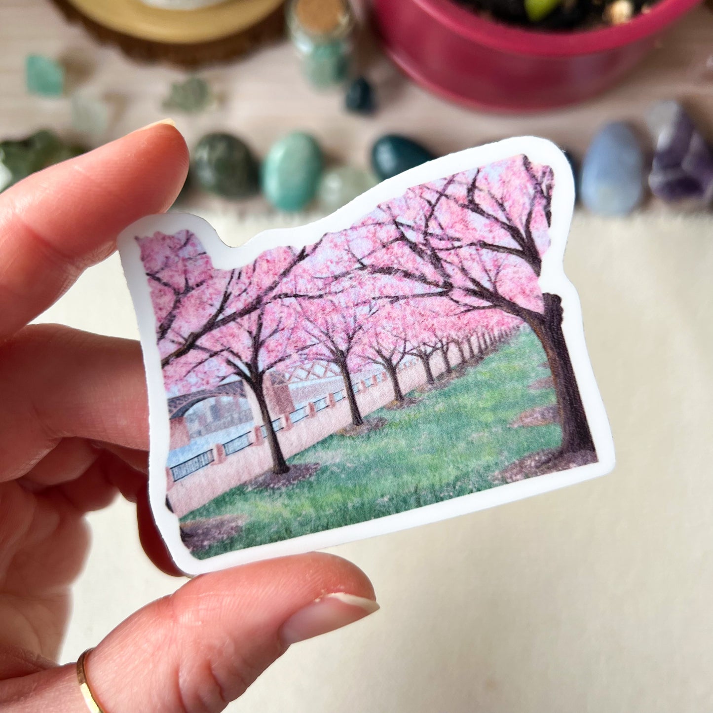 Cherry Bloosom Portland Sticker