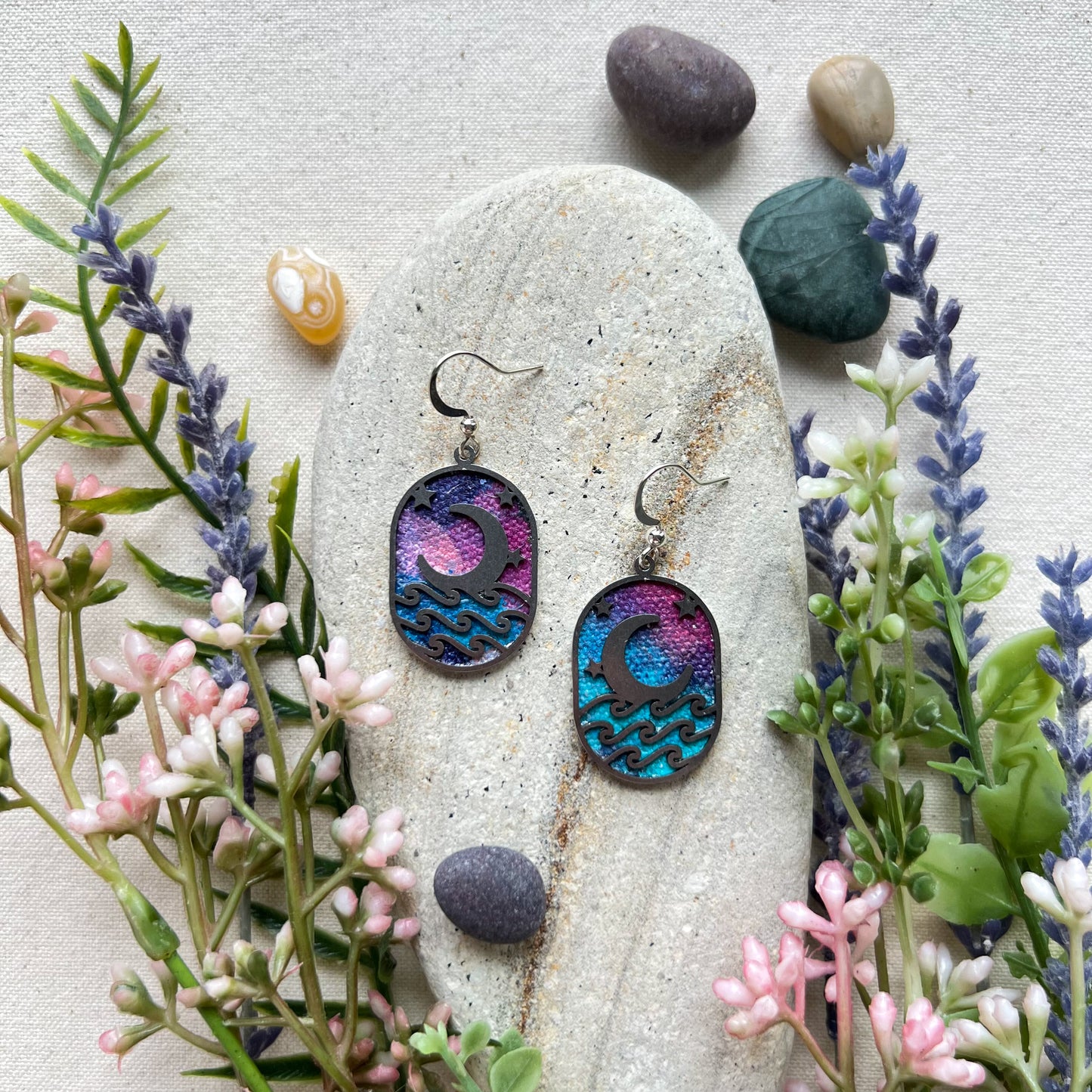 Moon and Sea Earrings