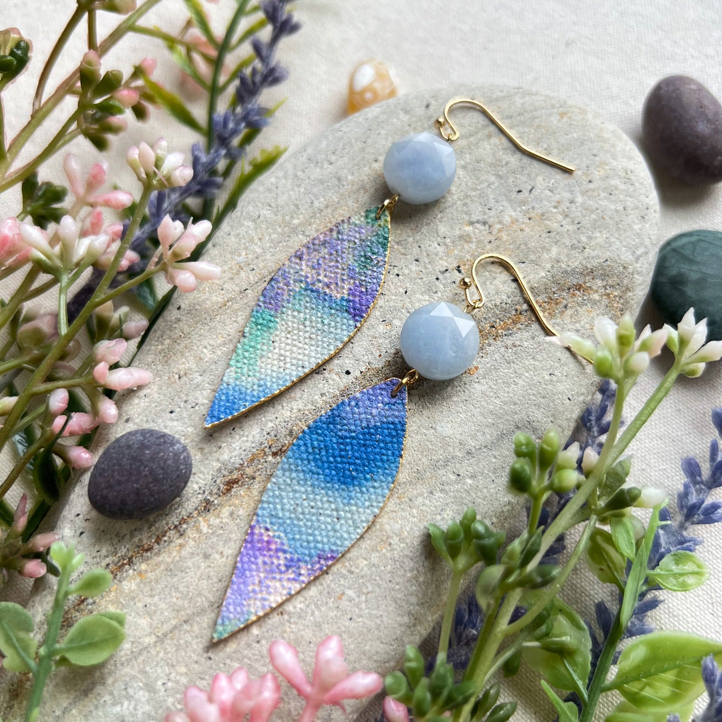 Blue Agate Earrings