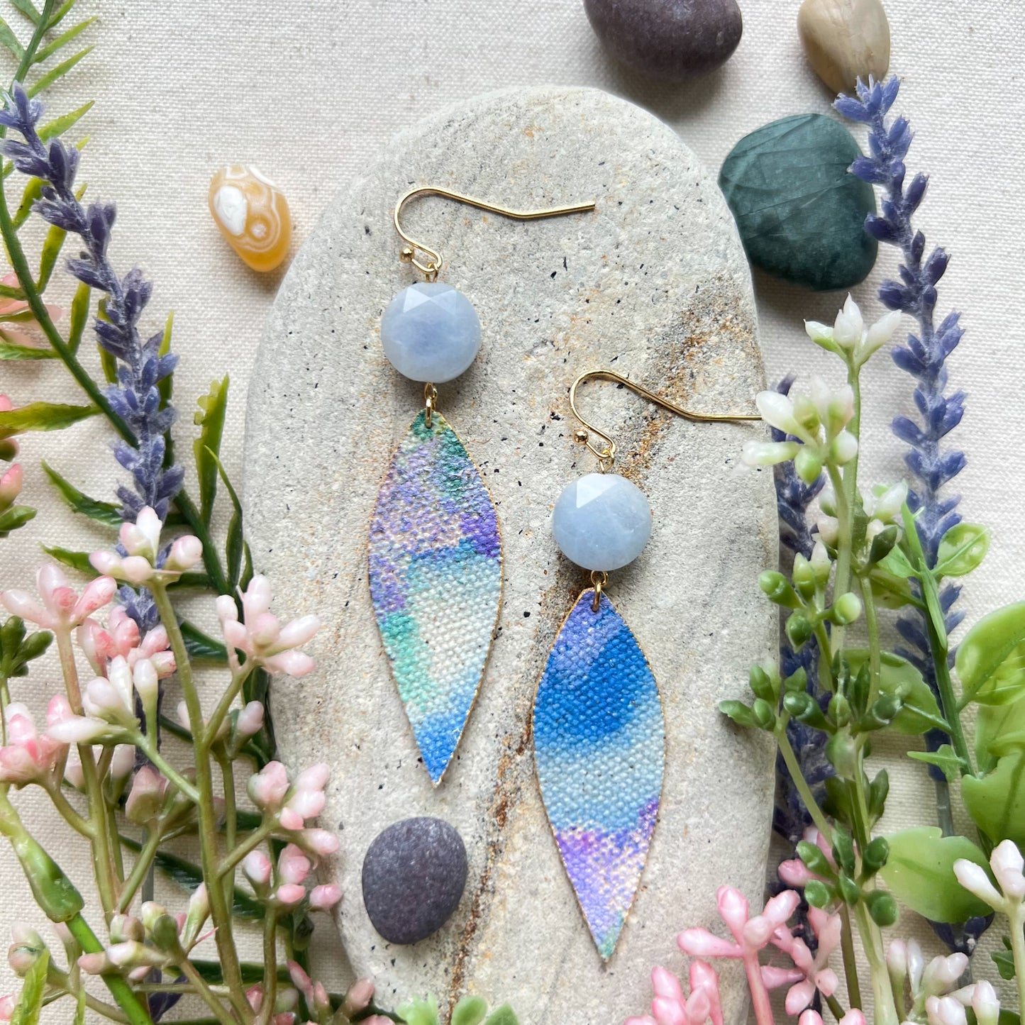 Blue Agate Earrings
