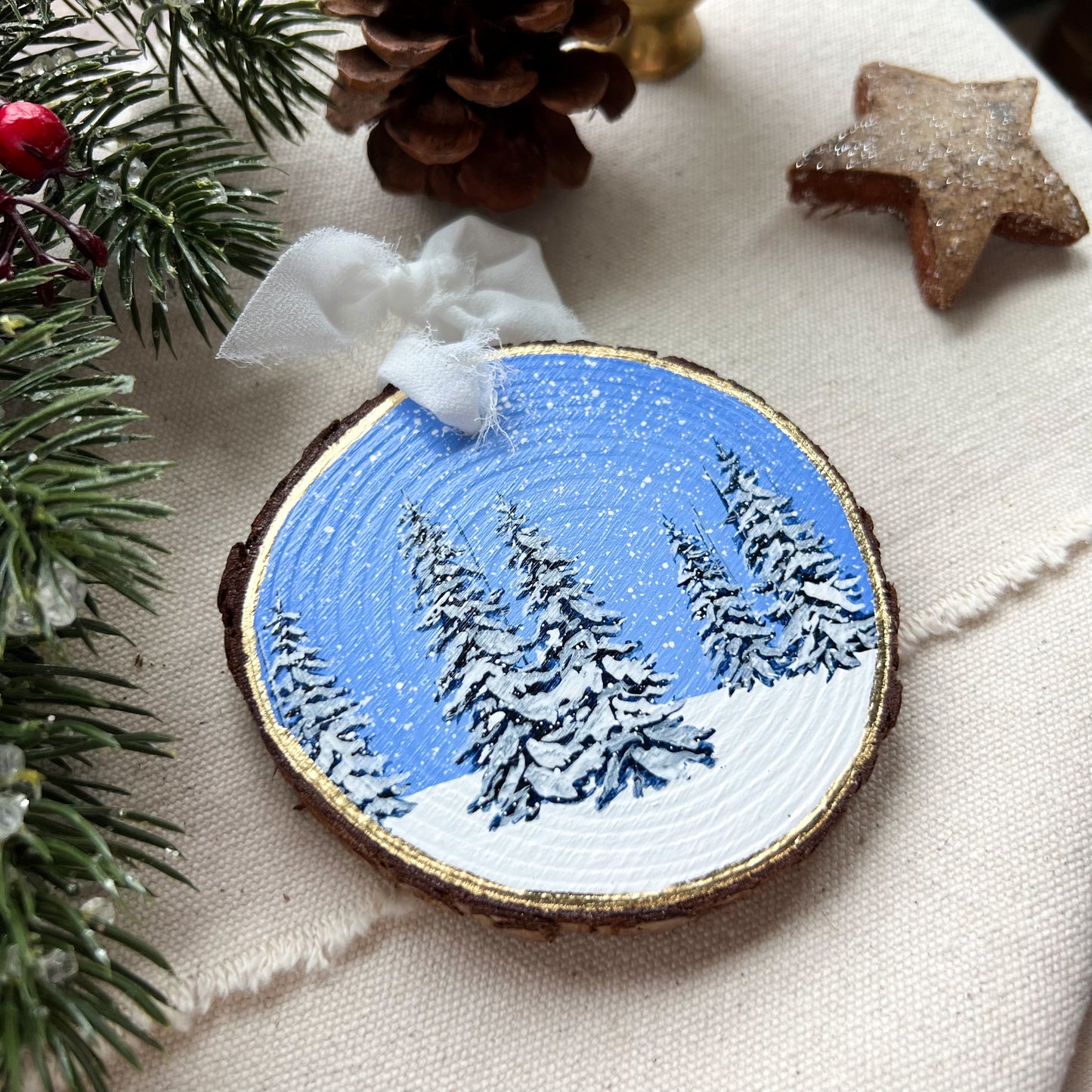 Blue Snow Globe Ornament