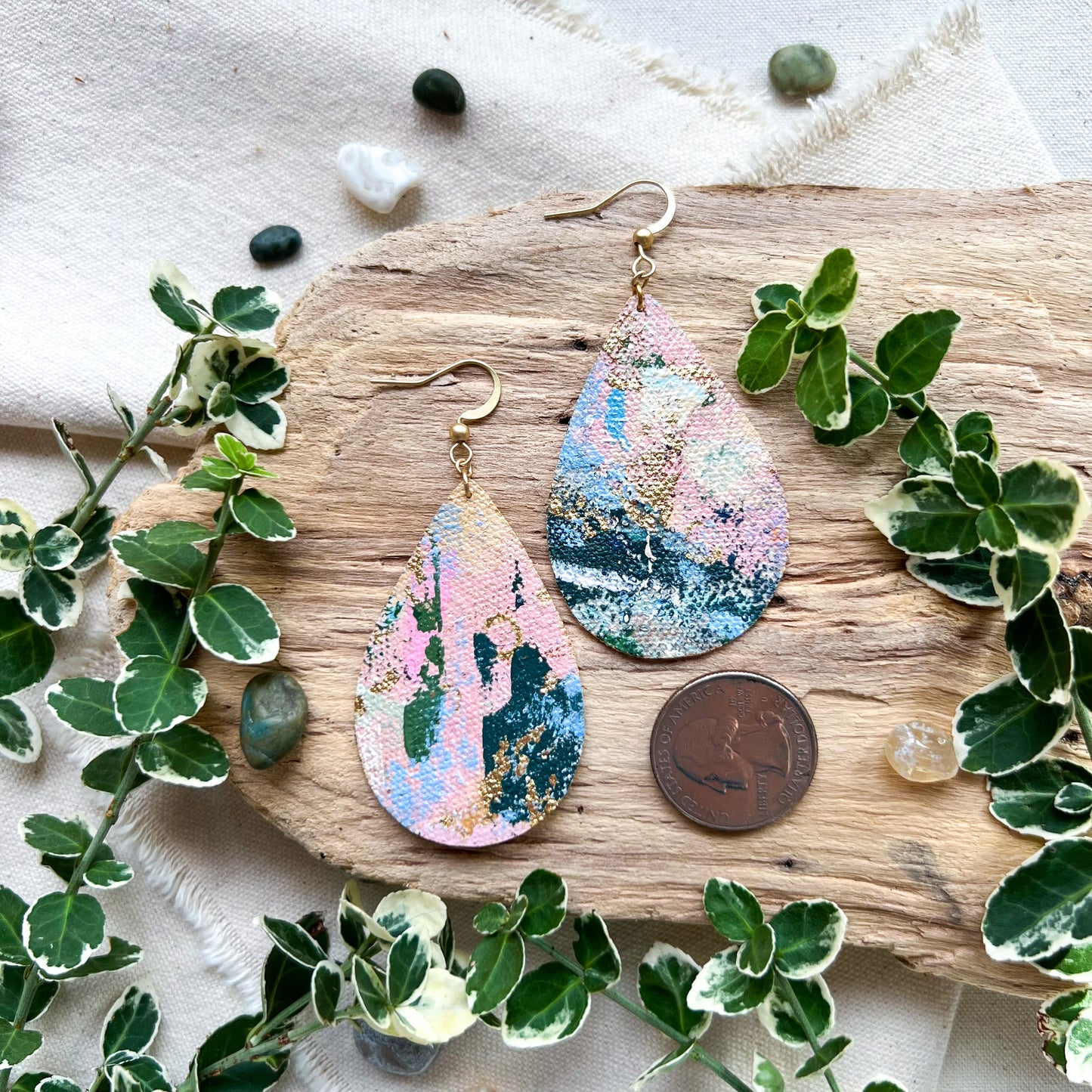 Pink Teardrop Earrings