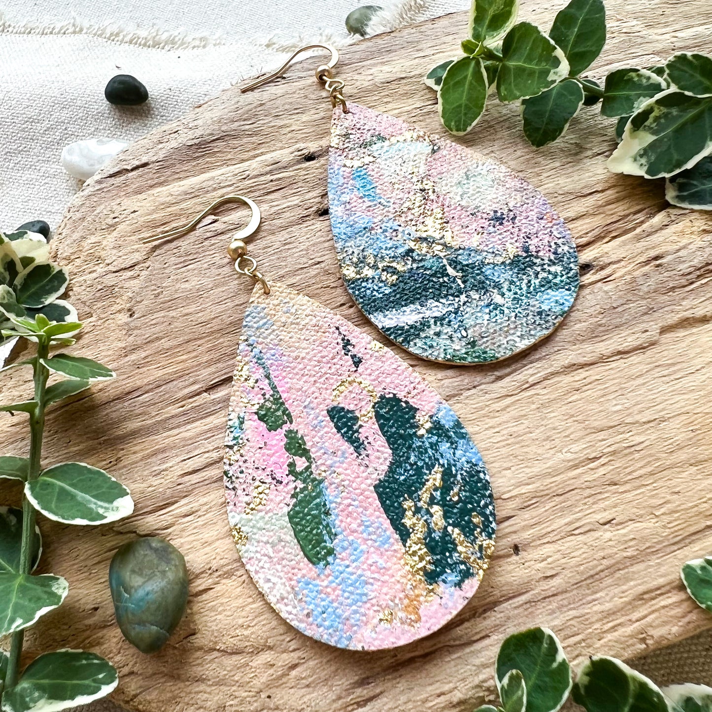 Pink Teardrop Earrings