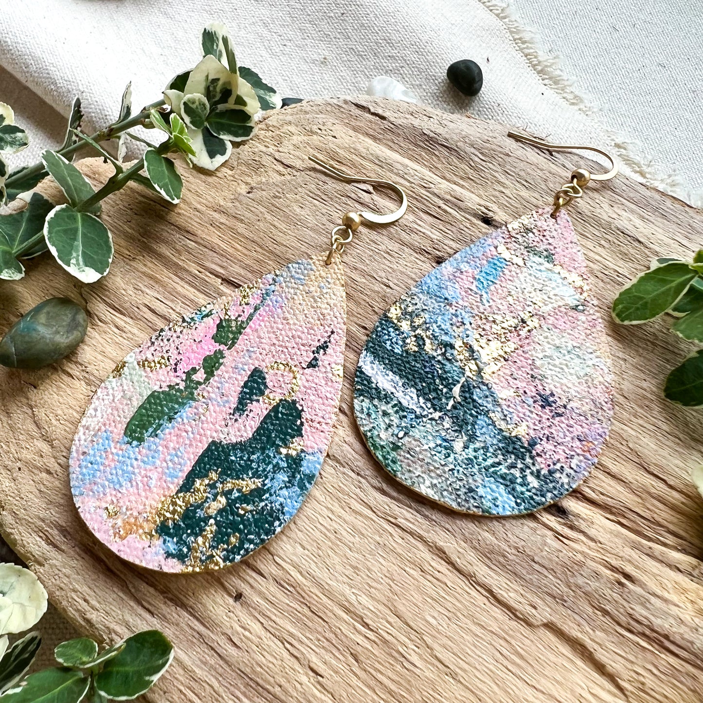 Pink Teardrop Earrings