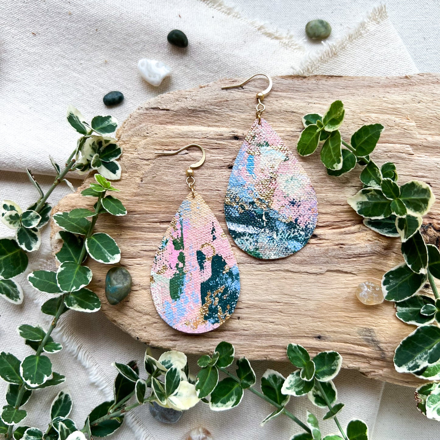 Pink Teardrop Earrings