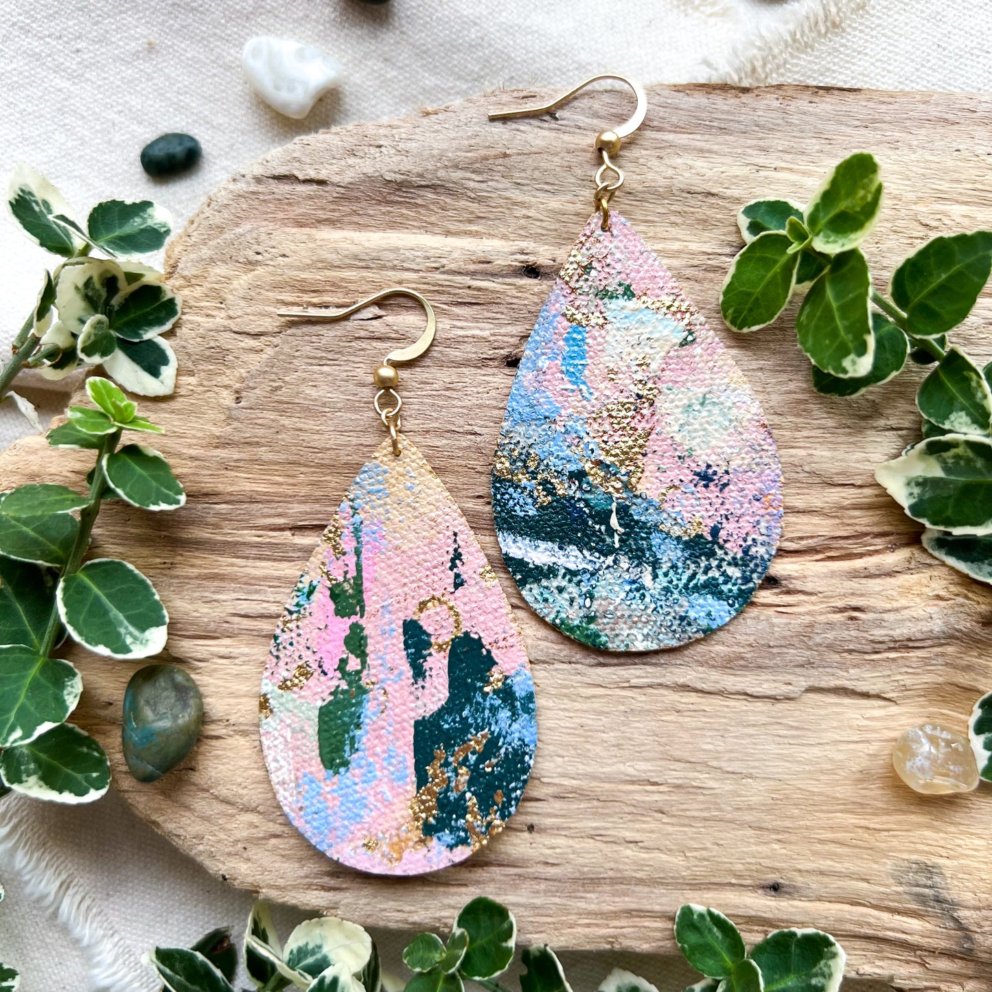 Pink Teardrop Earrings