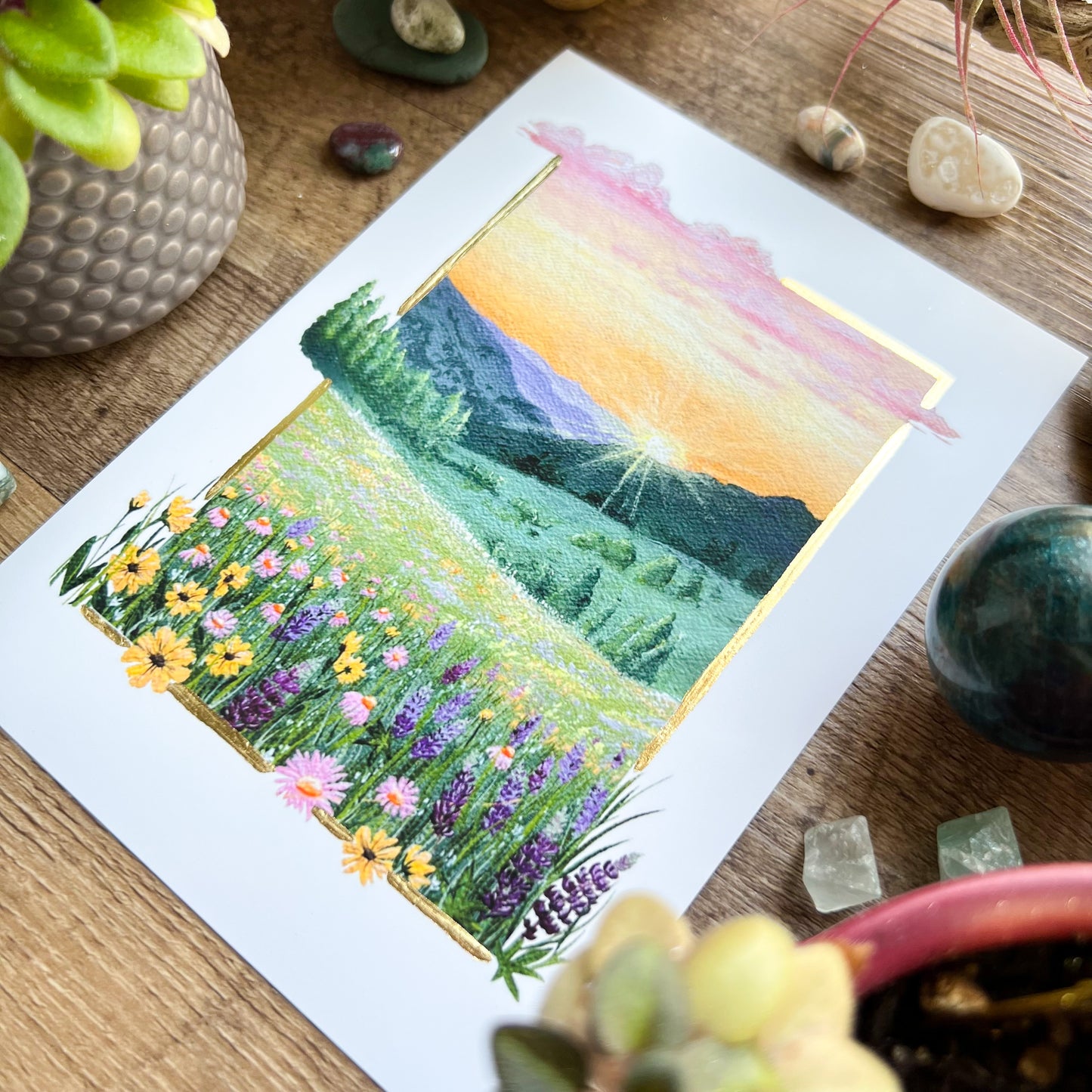 “Daybreak Over The Wildflowers” Print