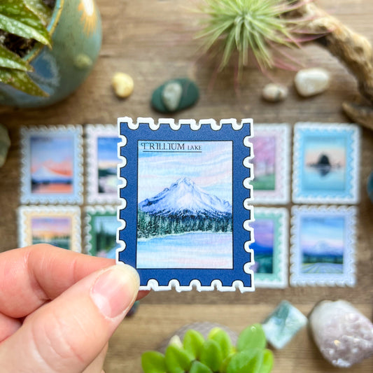 Trillium Lake Stamp Sticker