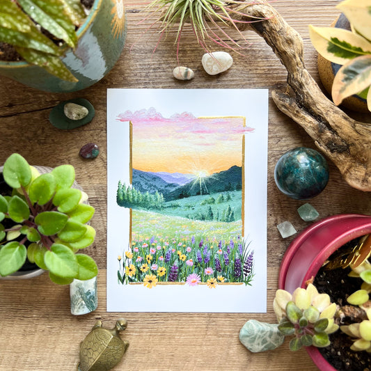 “Daybreak Over The Wildflowers” Print