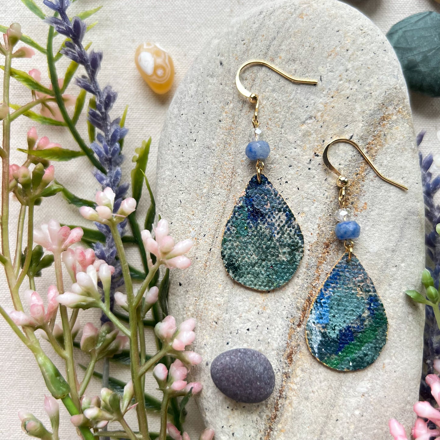 Gemstone Teardrop Earrings