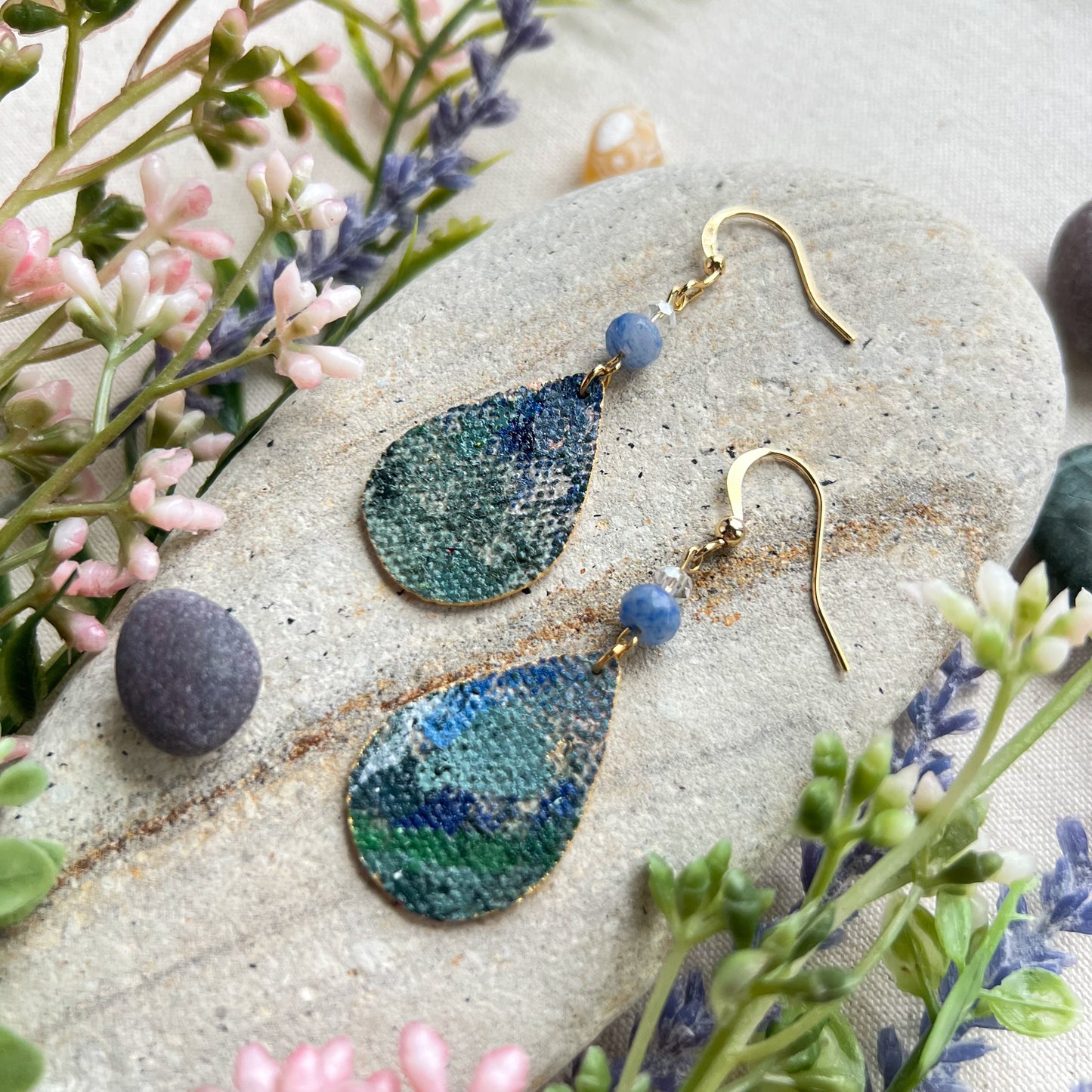 Gemstone Teardrop Earrings