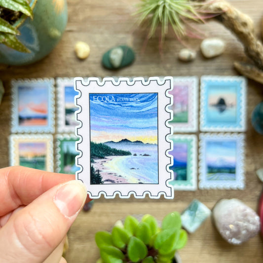 Ecola State Park Stamp Sticker