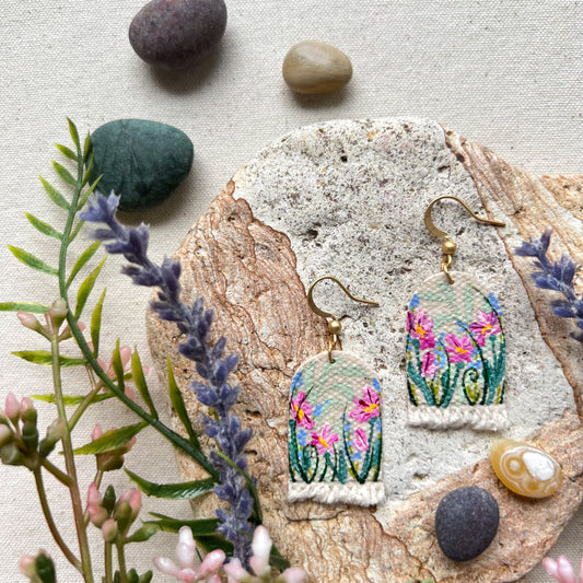 Pink Botanical Earrings