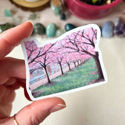 Cherry Bloosom Portland Sticker
