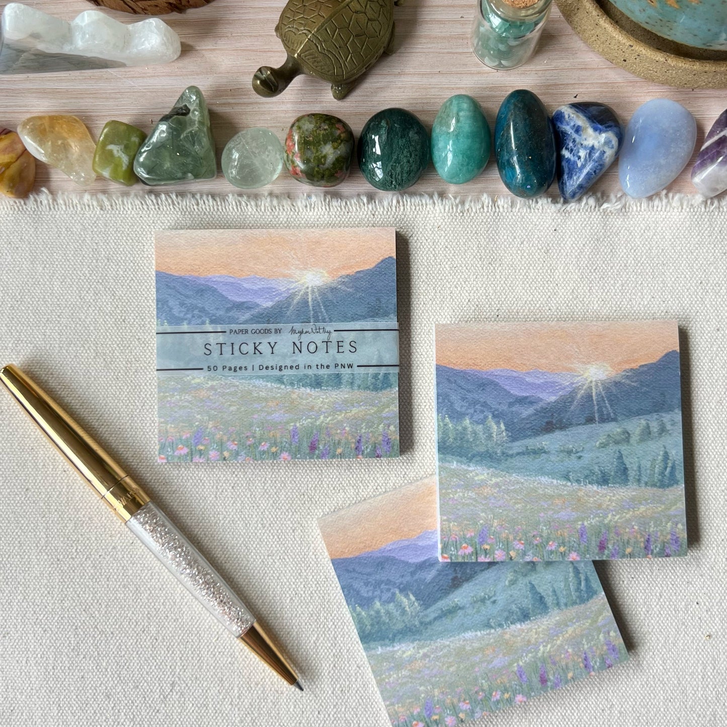 Sunrise Wildflower Post It Notes