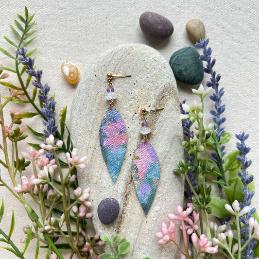 Gemstone Petal Earrings