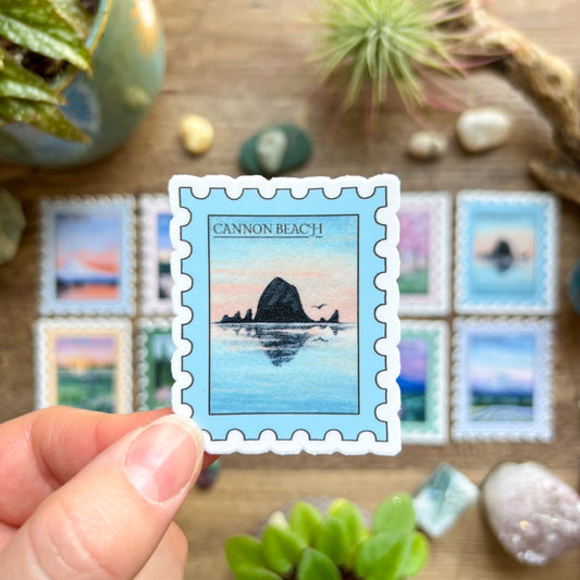 Cannon Beach Stamp Sticker